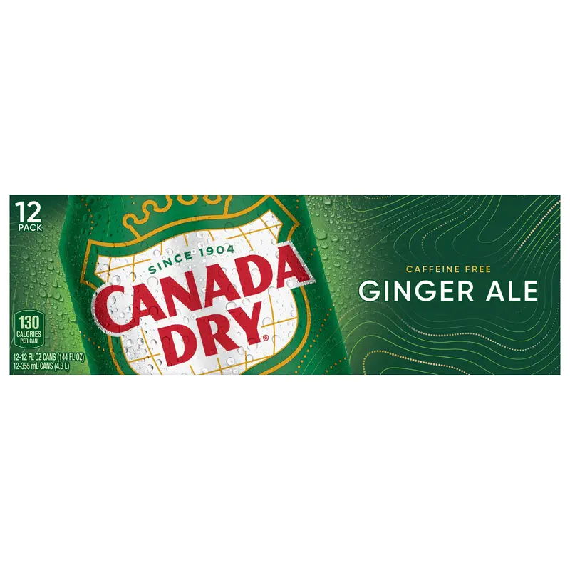 Canada Dry Ginger Ale Soda, 12 fl oz cans, 12 pack