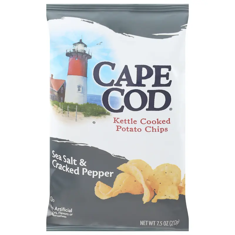 Cape Cod Kettle Cooked Sea Salt & Cracked Pepper Potato Chips 7.5 oz