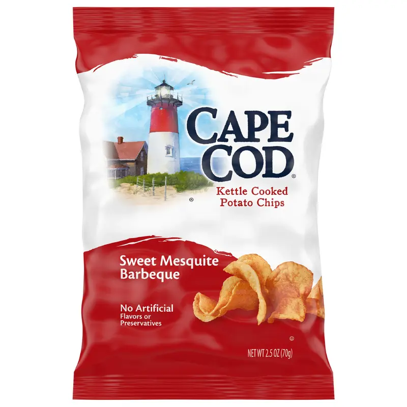 Cape Cod Potato Chips, Sweet Mesquite Barbeque Kettle Chips, 2.5 Oz