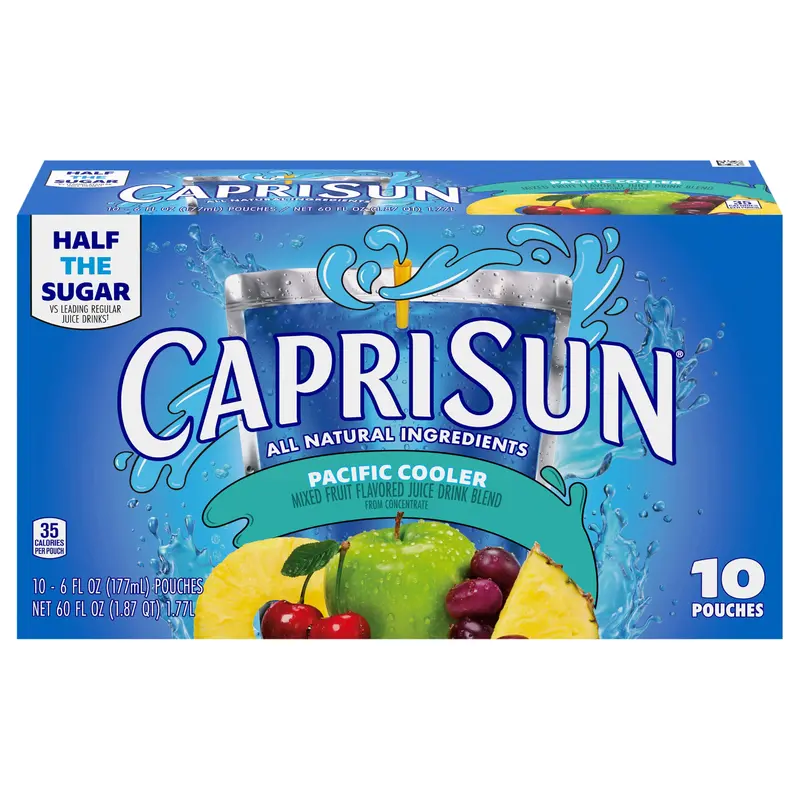 Capri Sun Pacific Cooler Mixed Fruit Flavored Juice Drink Blend, 10 ct Box, 6 fl oz Pouches