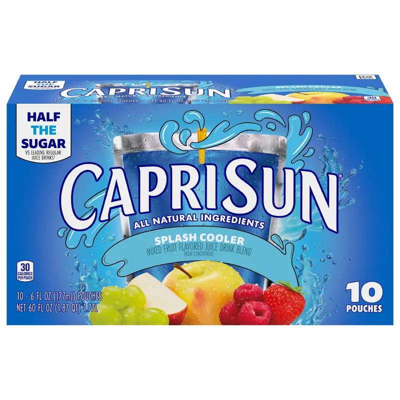 Capri Sun Splash Cooler Juice Drink Blend Pouch 10 - 6 fl oz Pouches