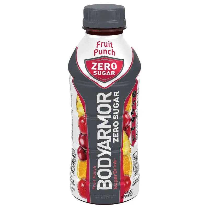 BODYARMOR Zero Sugar Fruit Punch Bottle, 16 fl oz
