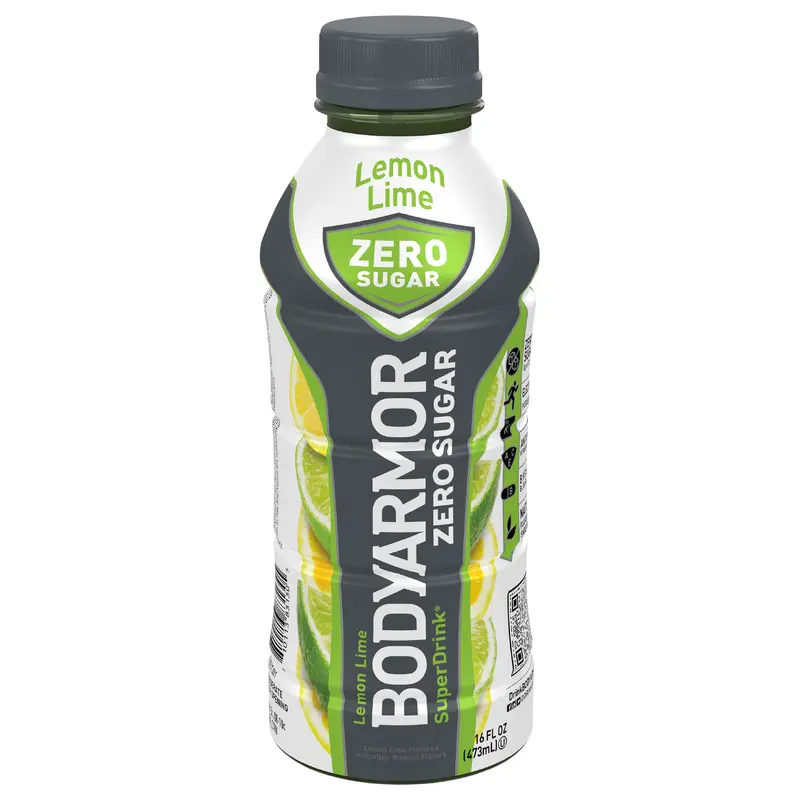 BODYARMOR Zero Sugar Lemon Lime Bottle, 16 fl oz