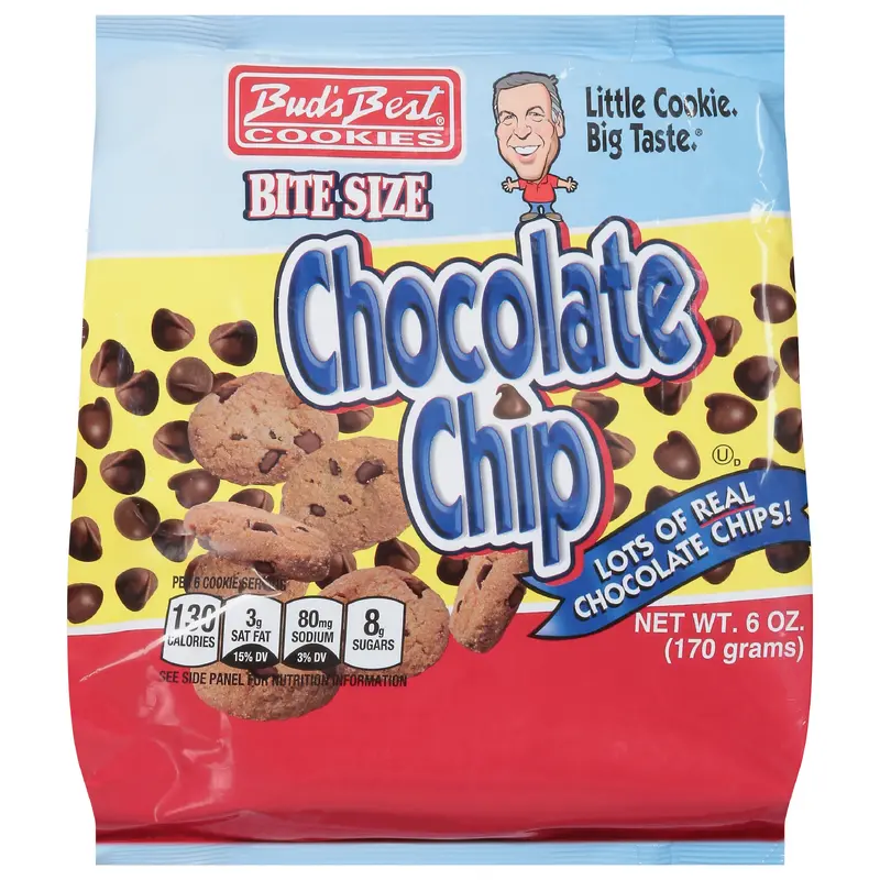 Bud's Best Cookies Chocolate Chip Cookies Bite Size 6 oz