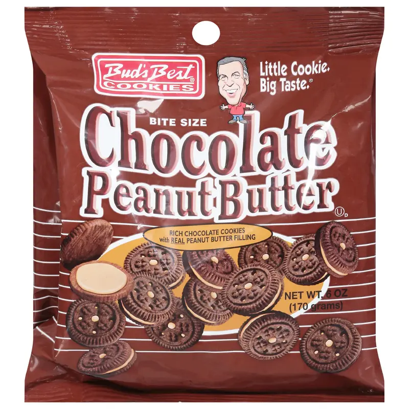 Bud's Best Cookies Chocolate Peanut Butter Cookies Bite Size 6 oz