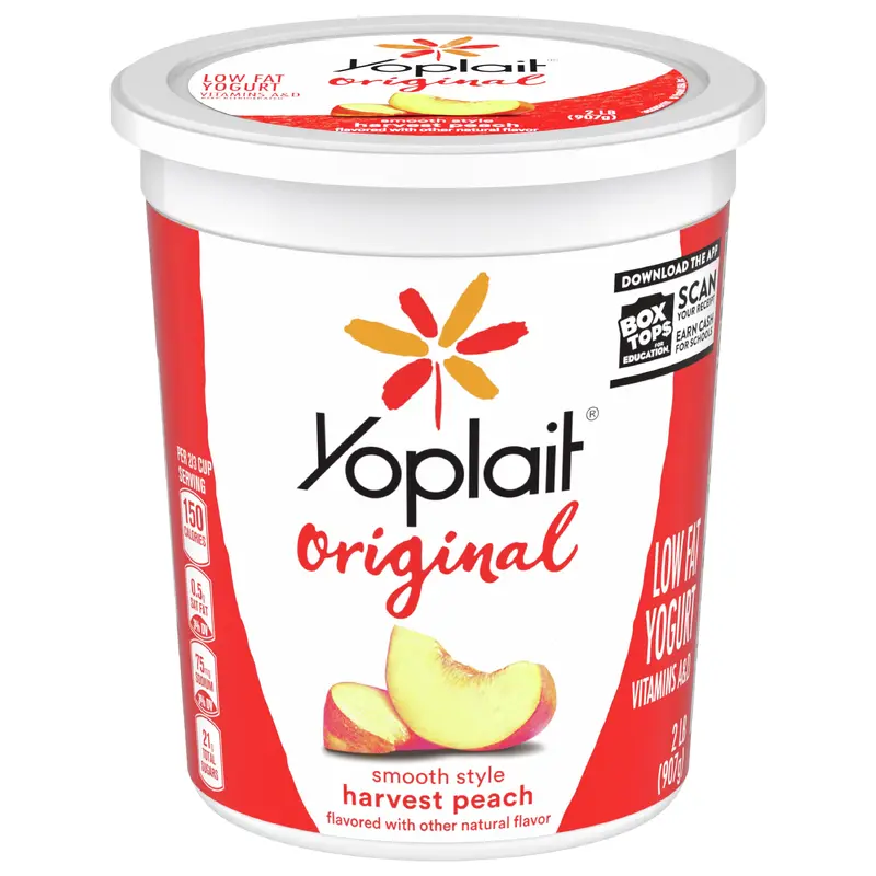 Yoplait Original Smooth Style Harvest Peach Flavored Low Fat Yogurt, 32 OZ Tub