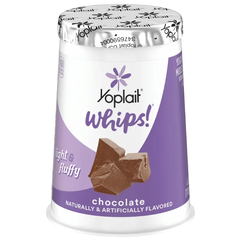 Yoplait Whips Yogurt Mousse, Chocolate Flavored, Gluten Free Snack, 4 OZ Yogurt Cup