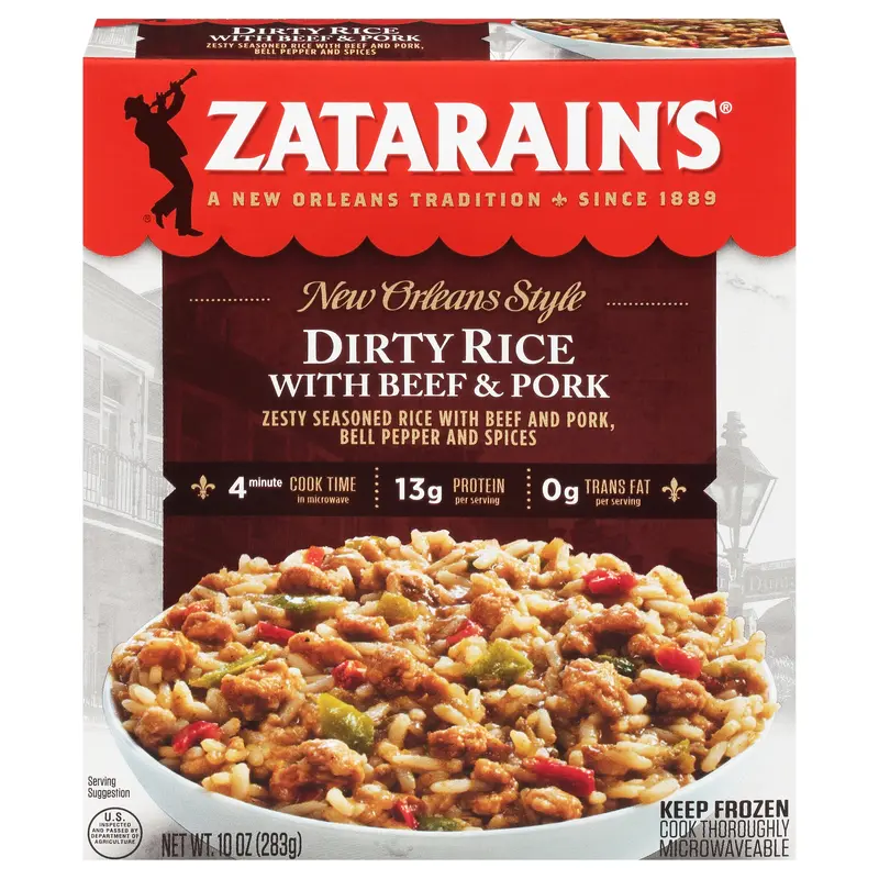 Zatarain's Frozen Meal - Dirty Rice - Beef & Pork, 10 oz