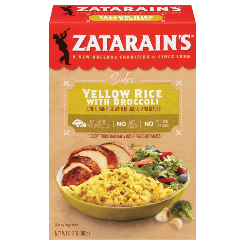 Zatarain's Sides Yellow Rice with Broccoli Mix 6.9 oz. Box