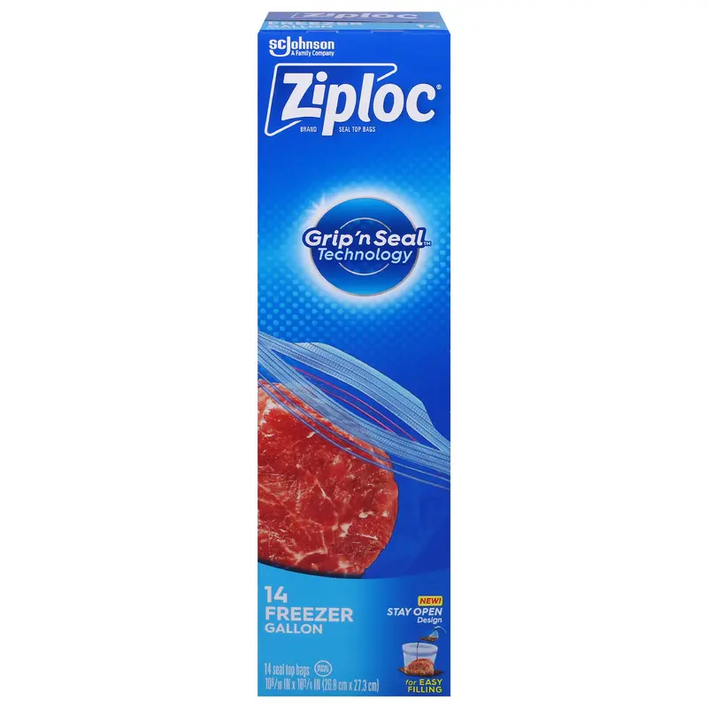 Ziploc Freezer Gallon Seal Top Bags 14 ea