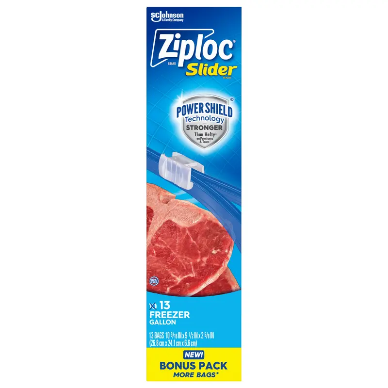 ZIPLOC SLIDER GALLON FREEZER BAG 13 CT