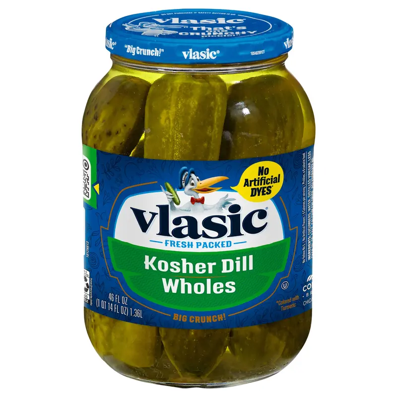Vlasic Kosher Dill Whole Pickles, Keto Friendly, 46 fl. oz.