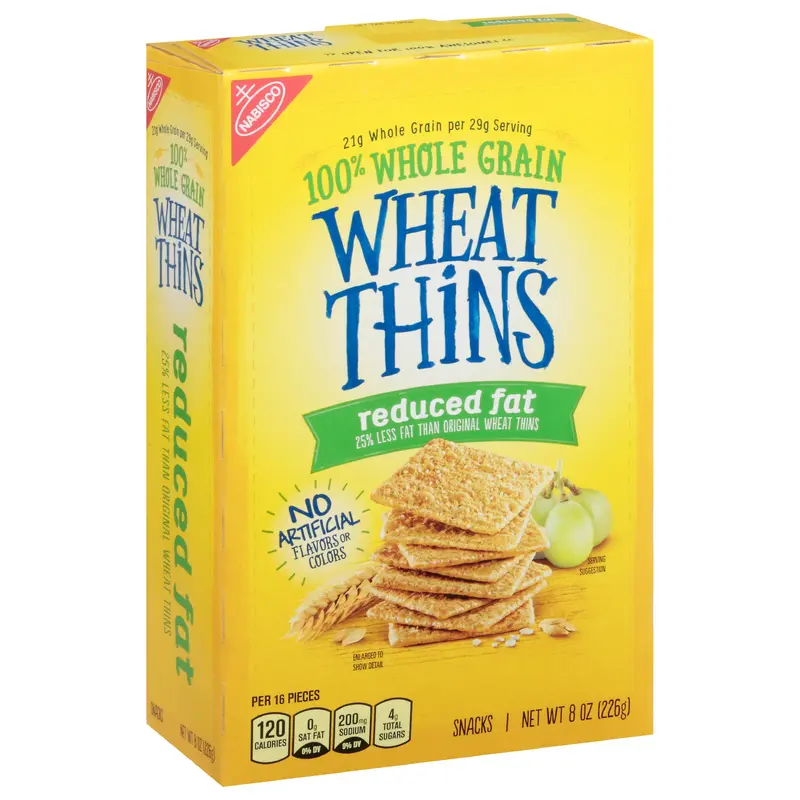 Wheat Thins 100% Whole Grain Reduced Fat Snacks 8 oz