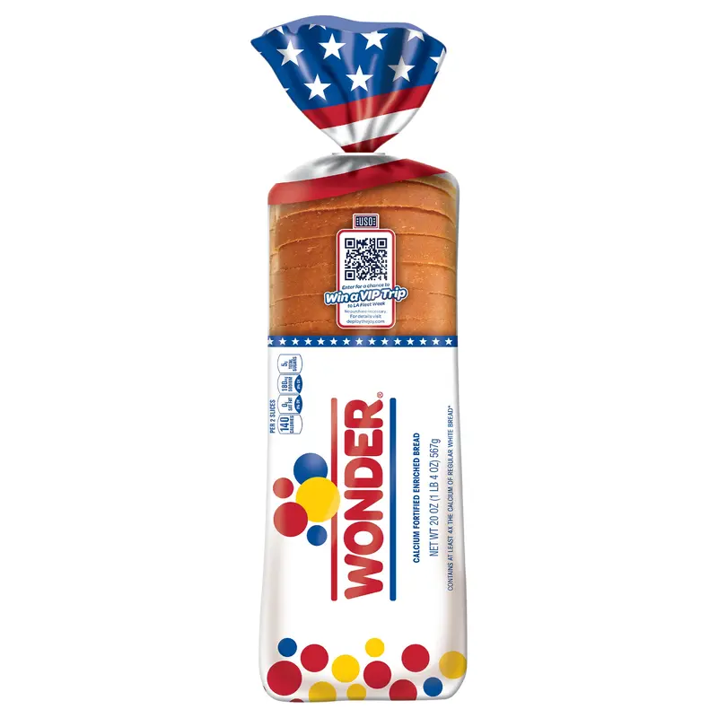 Wonder Bread Classic White Sandwich Bread, Sliced White Bread, 20 oz Loaf