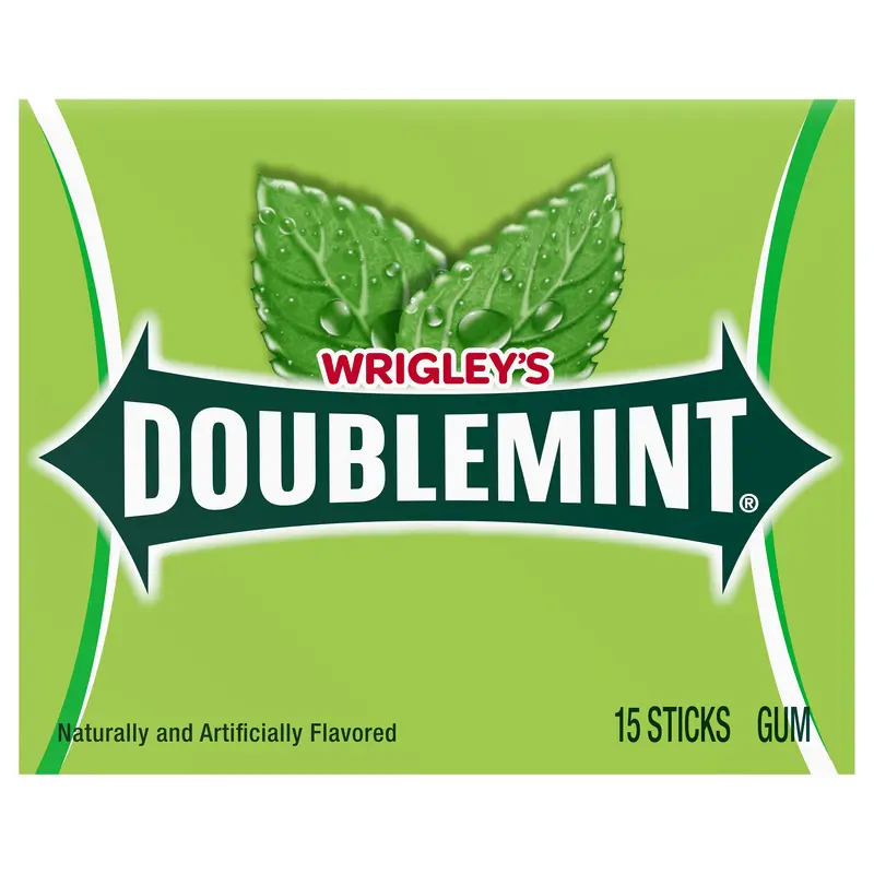WRIGLEY'S DOUBLEMINT Mint Gum Chewing Gum, 15 Stick Pack