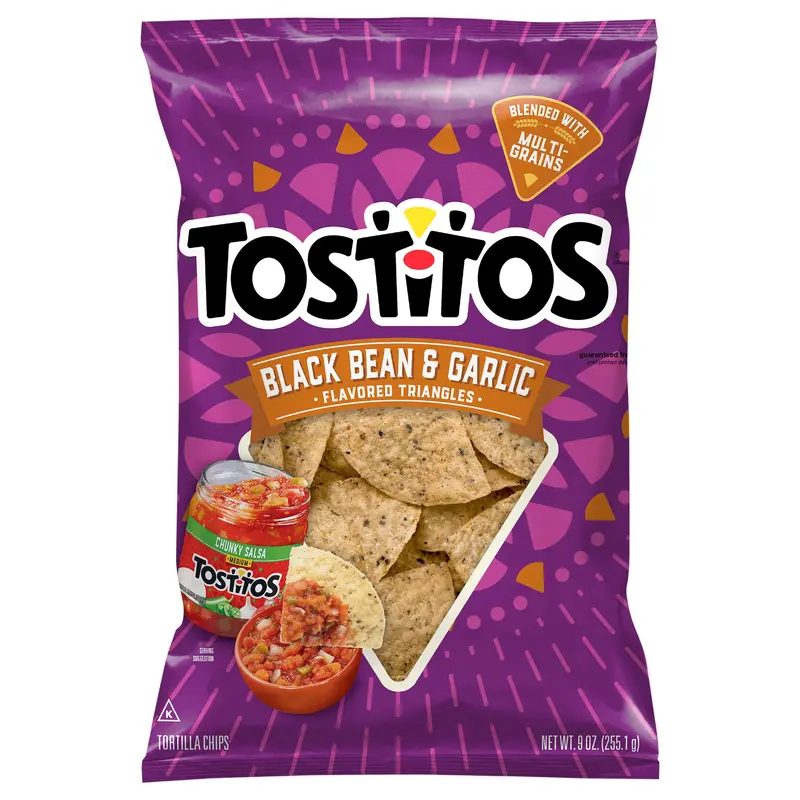 Tostitos Tortilla Chips Black Bean And Garlic Flavored 9 Ounce