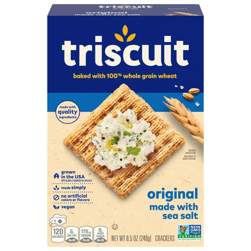 Triscuit Original Whole Grain Wheat Crackers, Vegan Crackers, 8.5 oz