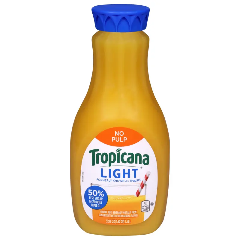 Tropicana Light No Pulp Orange Juice Beverage 52 fl oz