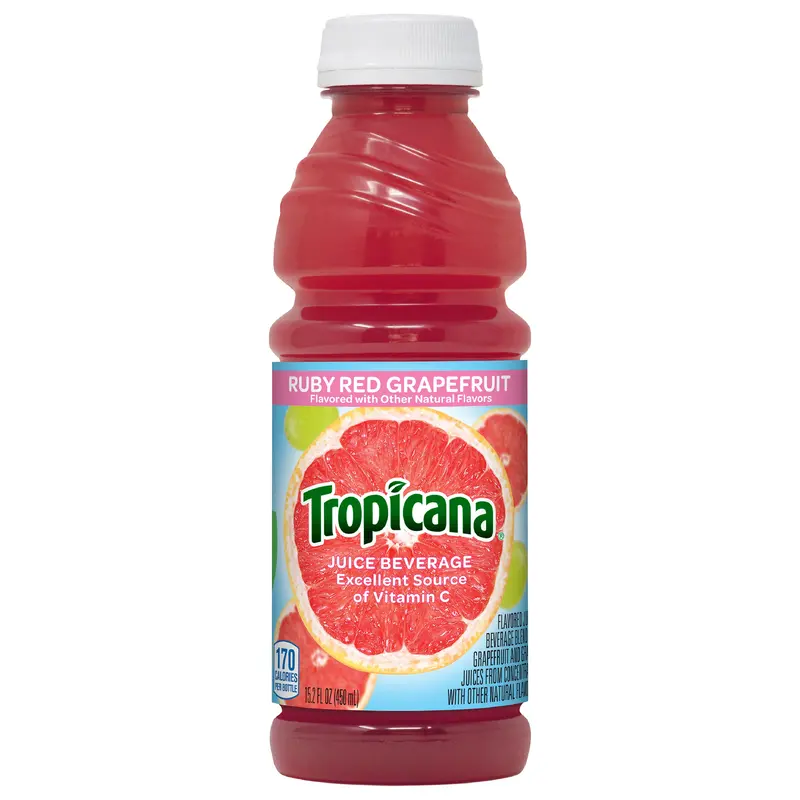 Tropicana Ruby Red Grapefruit Juice, 15.2 Fl Oz Bottle