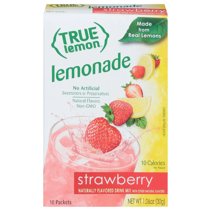 True Lemon Packets Lemonade Strawberry Drink Mix 10 ea