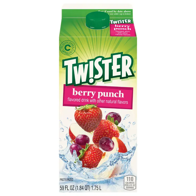 Tw!ster Flavored Drink, Berry Punch, 59 Fl Oz Carton