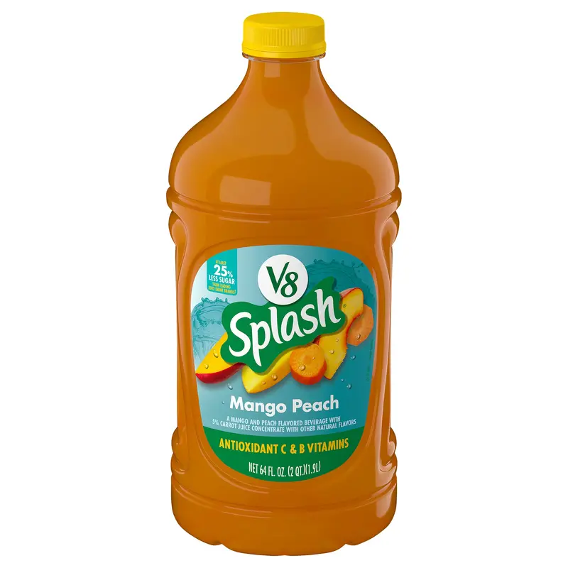 V8 Splash Mango Peach Flavored Juice Beverage, 64 fl oz Bottle