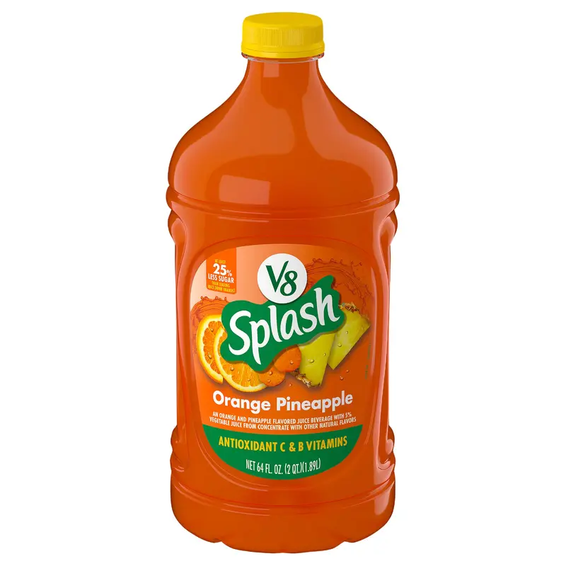 V8 Splash Orange Pineapple Flavored Juice Beverage, 64 fl oz Bottle