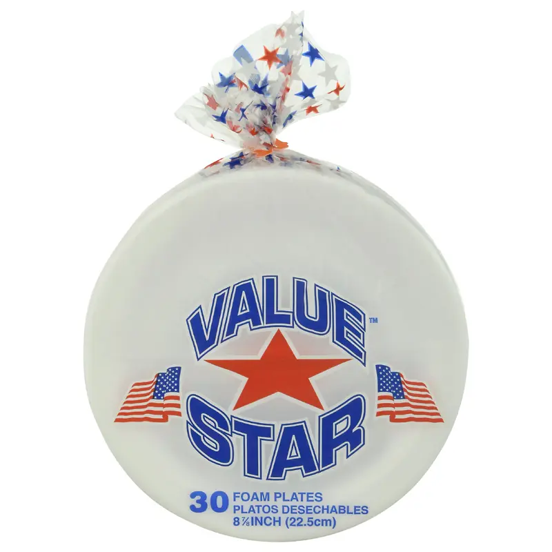 Value Star Foam Plates 30 ea