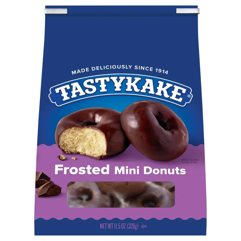Tastykake Frosted Mini Donuts, Shareable Frosted Donuts, 11.5 oz Bag