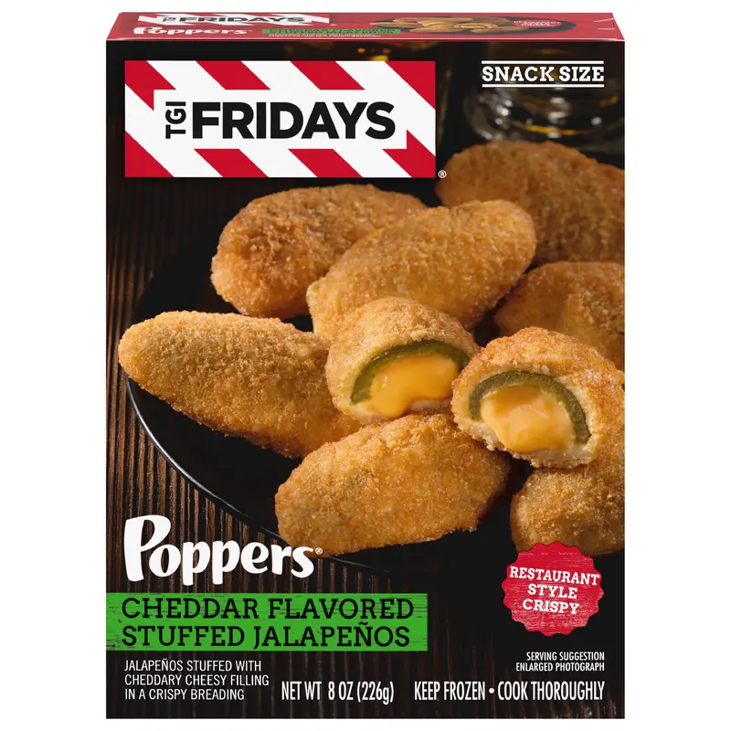 TGI Fridays Poppers Snack Size Cheddar Flavored Stuffed Jalapenos 8 oz