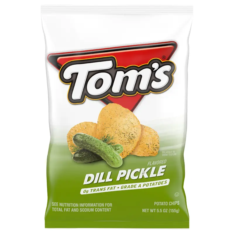 Tom's Dill Pickle Potato Chips 5.5 oz