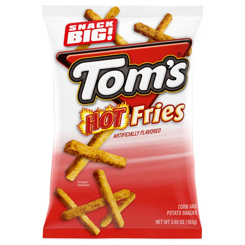 Tom's Hot Fries Corn and Potato Snacks 3.65 oz