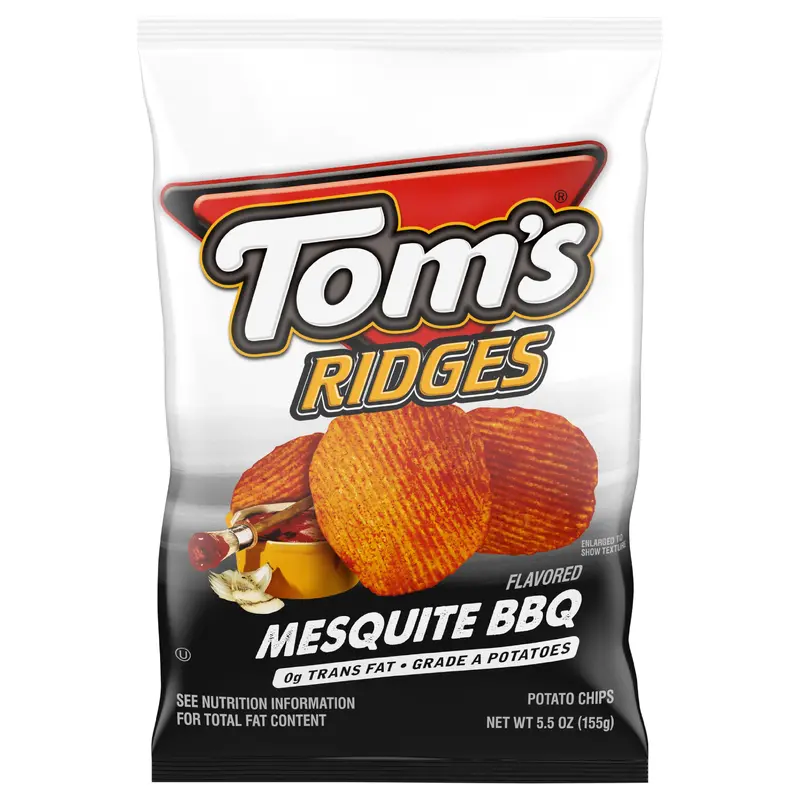 Tom's Ridges Mesquite BBQ Flavored Potato Chips 5.5 oz