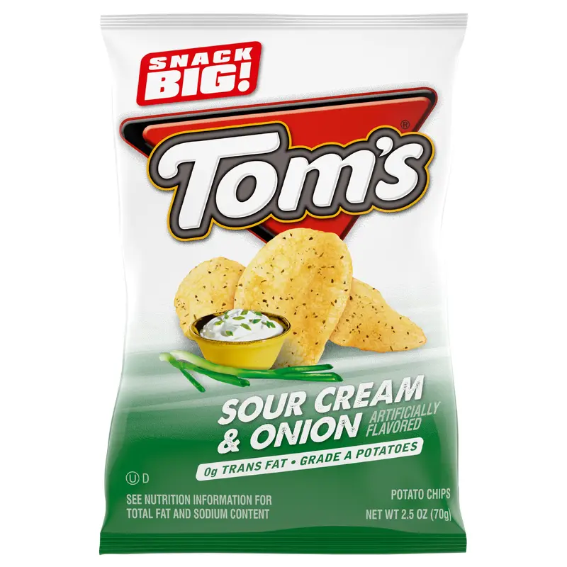 Tom's Sour Cream & Onion Potato Chips 2.5 oz