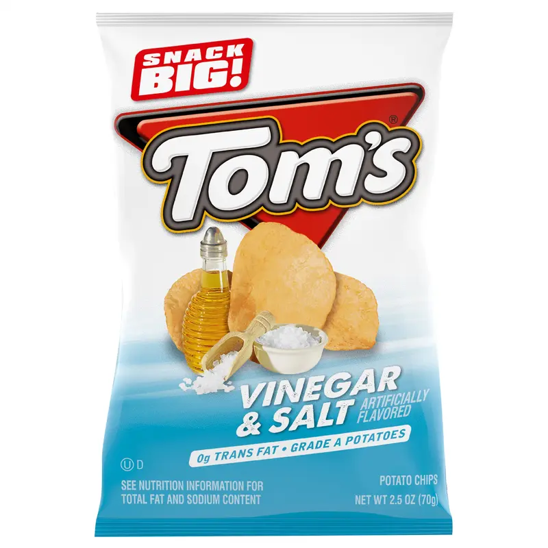 Tom's Vinegar & Salt Potato Chips 2.5 oz