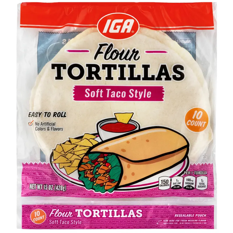 TORTILLAS FLOUR SOFT TACO STYLE 10 CT 15 OZ