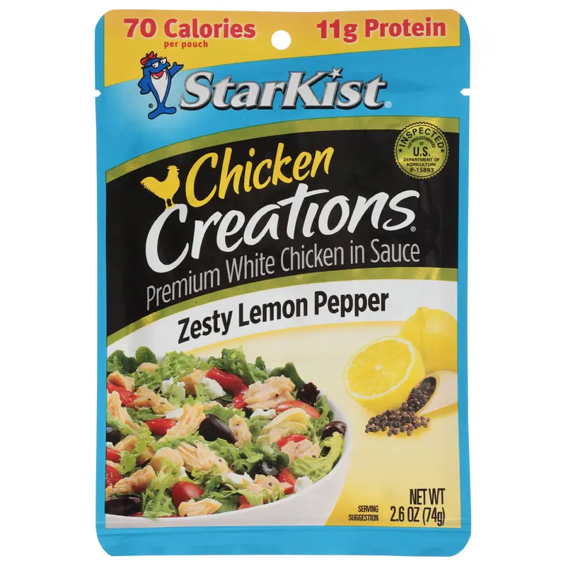 StarKist Chicken Creations White Premium Zesty Lemon Pepper Chicken in Sauce 2.6 oz