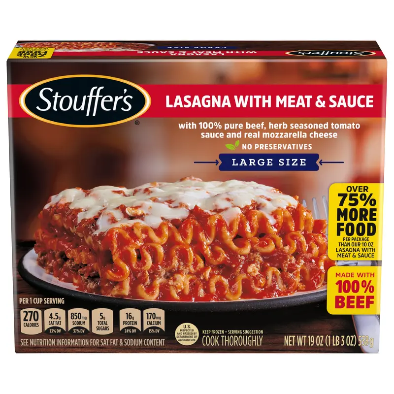 Stouffer's Large Size Lasagna with Meat and Sauce Frozen Meal 19 oz.
