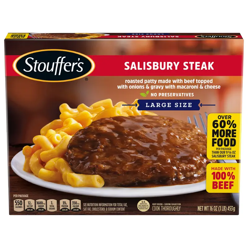 Stouffer's Large Size Salisbury Steak Frozen Meal 16 oz.