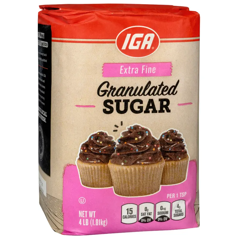 SUGAR GRANULATED EXTRA FINE 4 LB BAG