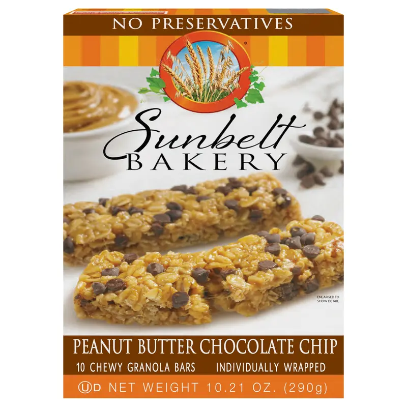 Sunbelt Bakery Peanut Butter Chocolate Chip Chewy Granola Bars 10 10 ea Box