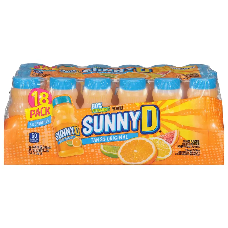 Sunny D Tangy Original Citrus Punch 18 - 6.75 fl oz Bottles