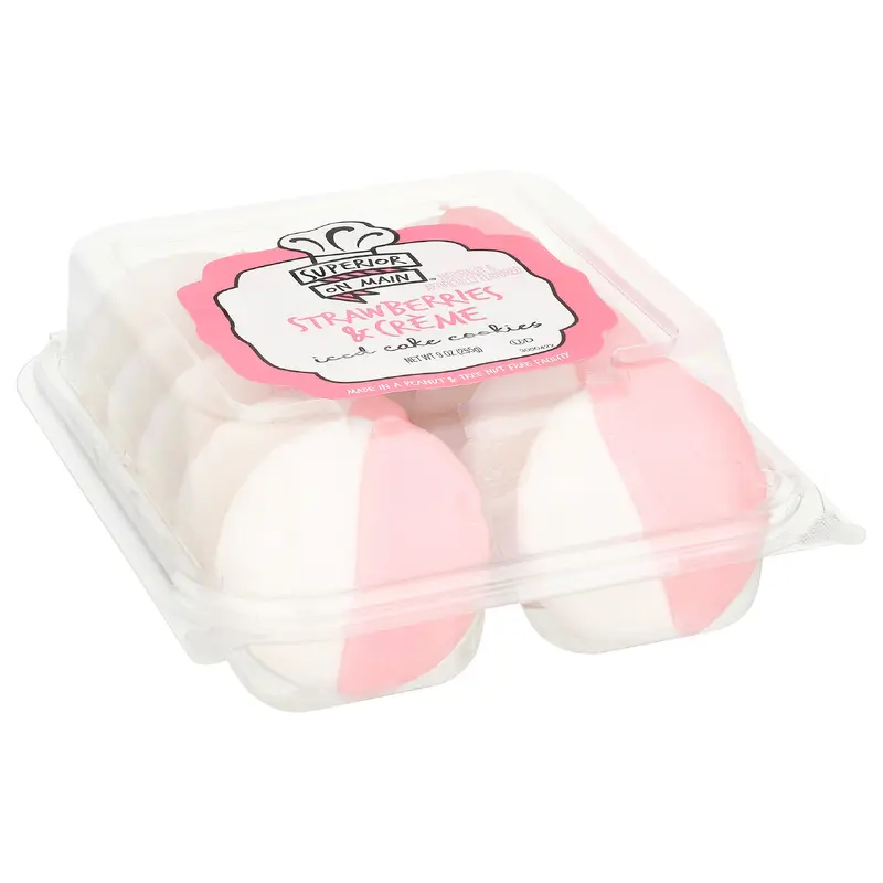 Superior On Main Strawberries & Creme Iced Cake Cookies 9 oz