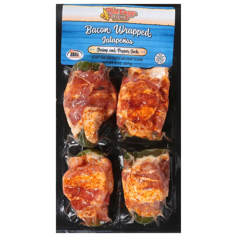Big Easy Foods Bacon Wrapped Jalapenos 8 oz