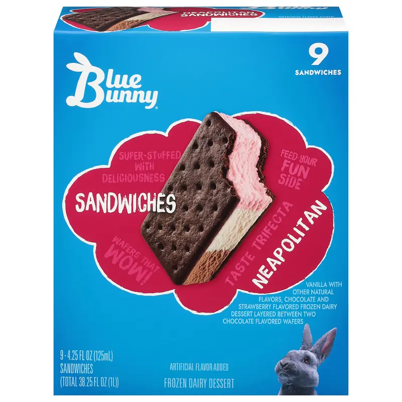 Blue Bunny Neapolitan Frozen Dessert Sandwich