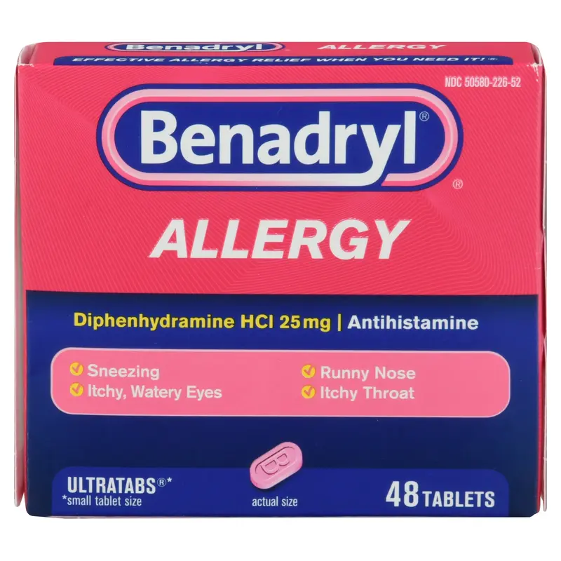 Benadryl Tablets 25 mg Allergy 48 ea