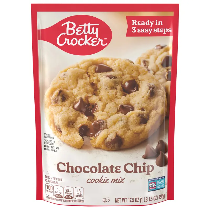 Betty Crocker Chocolate Chip Cookies, Cookie Baking Mix, 17.5 oz