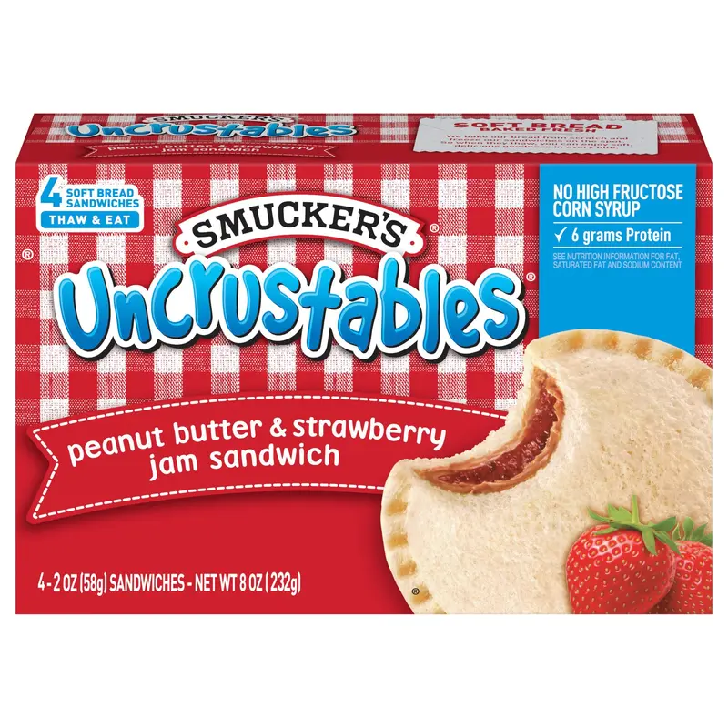 Smucker's Uncrustables Peanut Butter & Strawberry Jam Sandwiches 4 ea