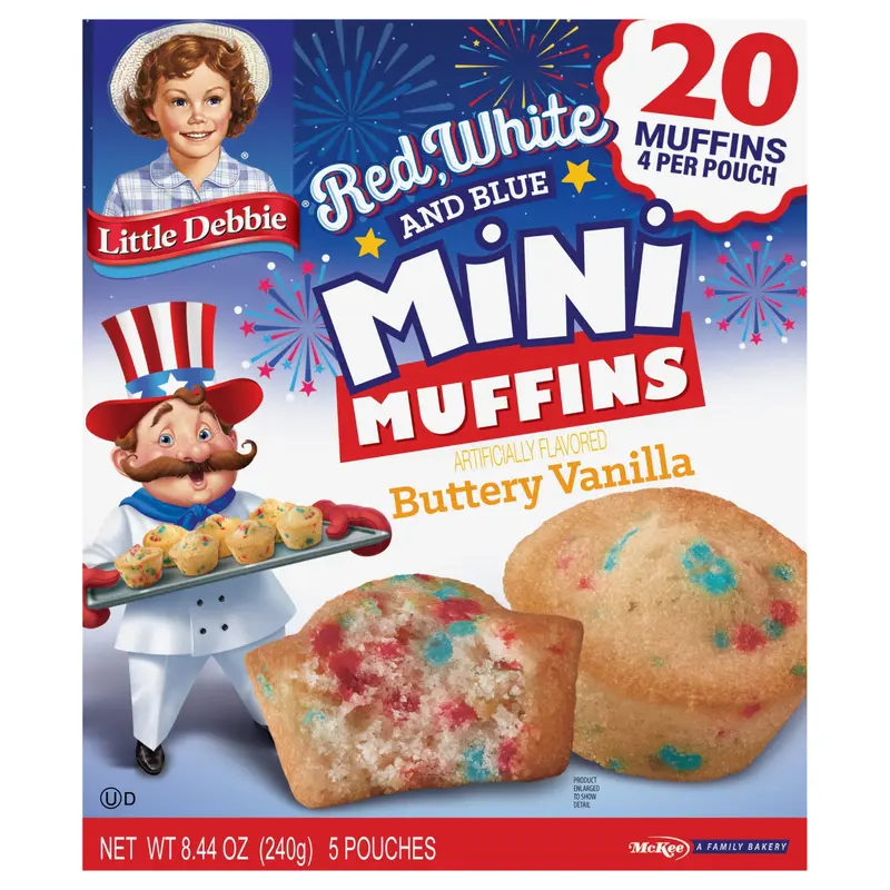 Snack Cakes, Little Debbie Family Pack Mini Muffins (Red, White and Blue)