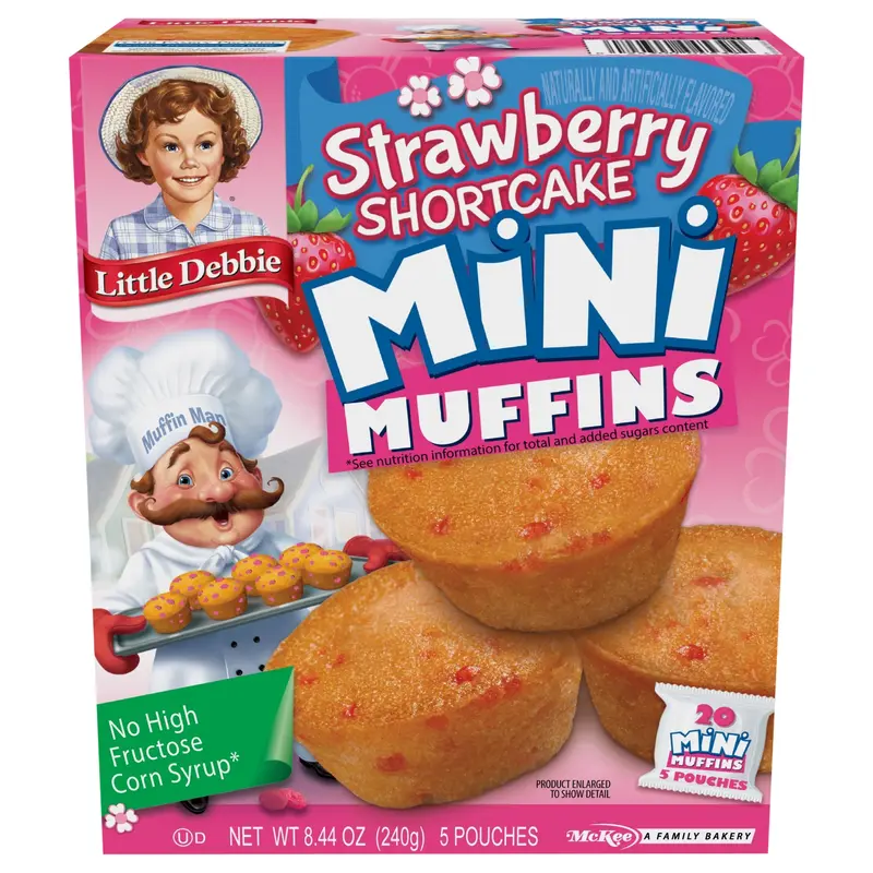 Snack Cakes, Little Debbie Family Pack Mini Muffins (strawberry shortcake)
